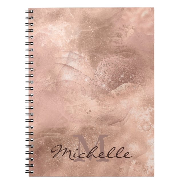 Carnet Texture métallique Rose d'or - Élégant (Devant)