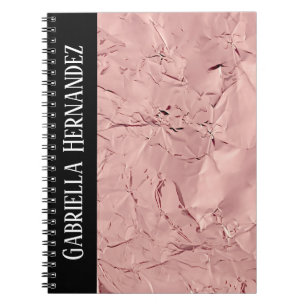 Carnet Texture noire + huile rose