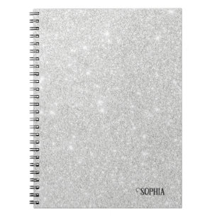 Carnet Texture Parties scintillant argent blanc brillant