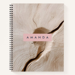 Carnet Texture personnalisée du grain de bois naturel