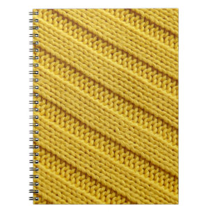 Carnet Texture textile tricotée colorée. Jaune.