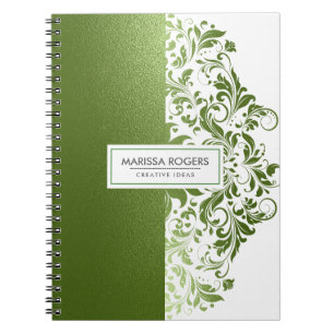 Carnet Texture Verte Moderne & Frottes Sur Blanc
