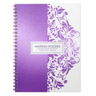 Carnet Texture violette moderne et torsades sur blanc