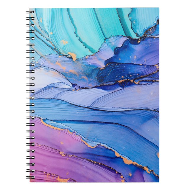 Carnet Textures fluides, art abstrait de luxe. (Devant)