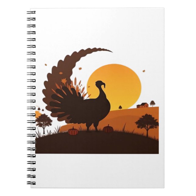 Carnet Thanksgiving Turquie Silhouette - Sunset Harvest S (Devant)