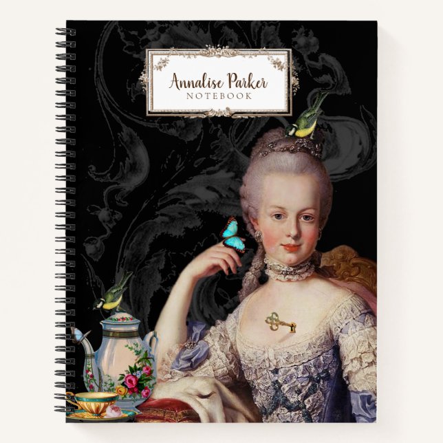 Carnet Thé au Petit Trianon Français noir    Personnalisé (Devant)