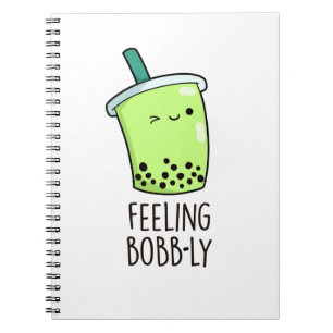 Carnet Thé Boba drôle avec Bobb-ly Feeling Pun 