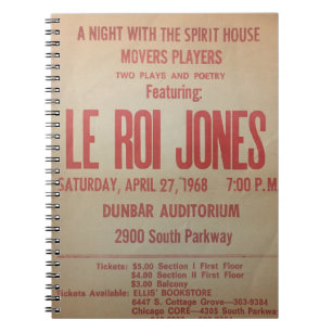 Carnet Théâtre noir   LeRoi Jones Spiral Photo Notebook