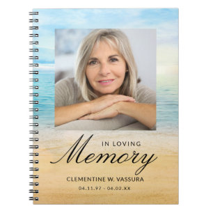 Carnet Thème de plage Memorial Funeral Photo Guest