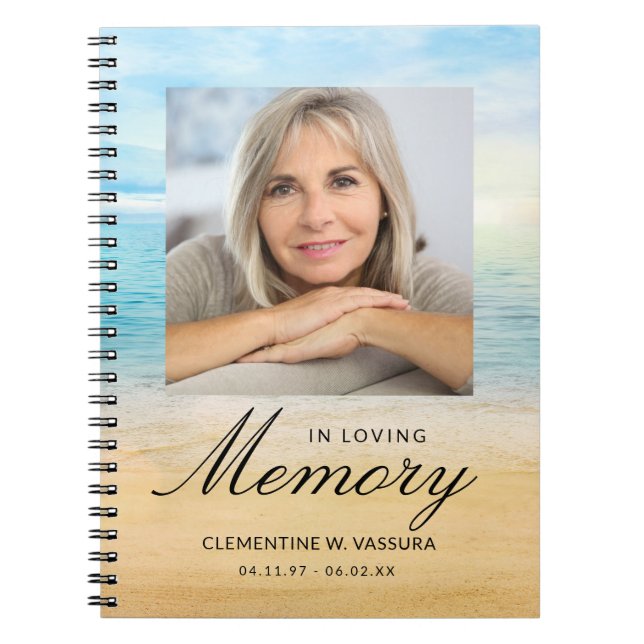 Carnet Thème de plage Memorial Funeral Photo Guest (Devant)