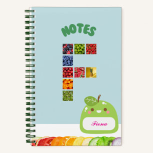 Carnet Thème Fruit - Initiale personnalisée F