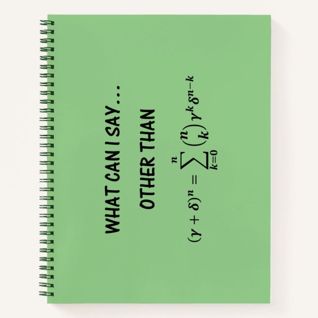 Carnet Théorème Binomial Math Humour Plaisanterie Que pui (Devant)