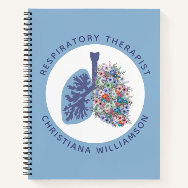 Carnet Thérapeute respiratoire personnalisée Poumons flor (Devant)