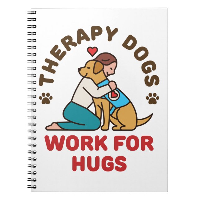 Carnet Thérapie Chiens de travail pour l'équipe du maître (Devant)