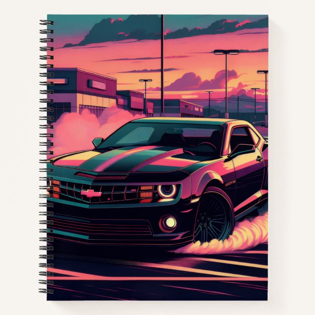 Carnet This notebook features a muscle car (Devant)