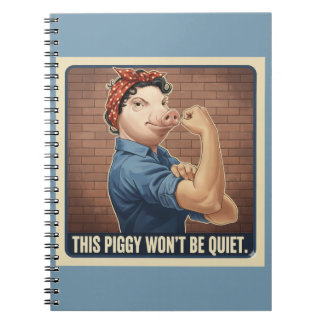 Carnet This Piggy Won't Be Quiet Spiral Notebook
