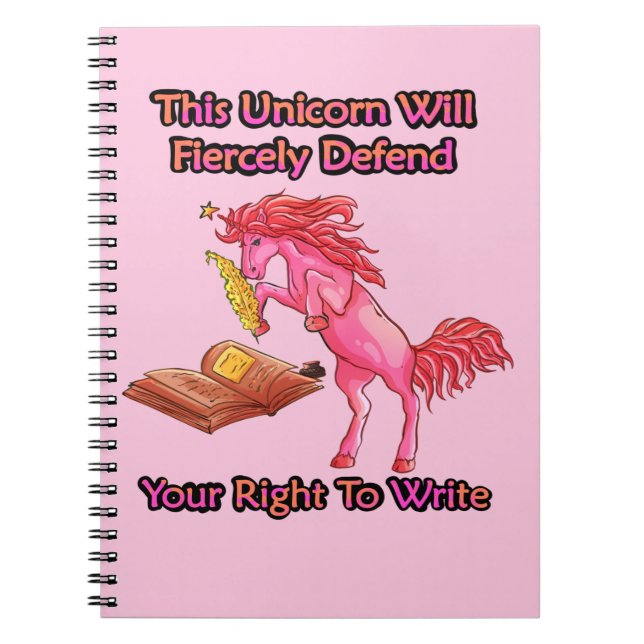 Carnet This Unicorn Will Fiercely Defend Your Right (Devant)
