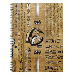 Carnet Thoth - Djhuty Egytian God- Gold and Pearl