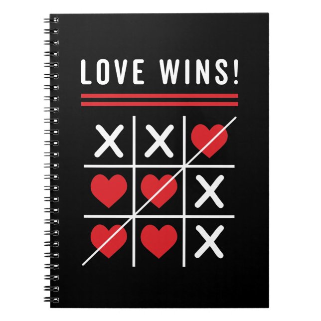 Carnet Tic Tac Toe Love gagne Anniversaire Saint-Valentin (Devant)