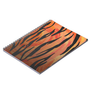 Carnet Tiger chaud orange et noir