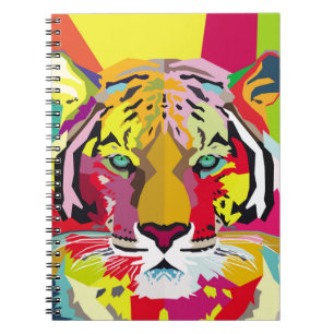 Carnet Tiger Pop Art Portrait, pop, tigre, animal, facial
