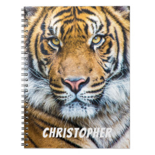 Carnet Tiger visage personnalisé