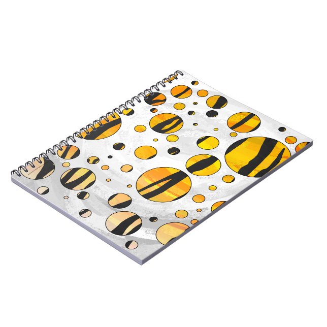 Carnet Tigre à pois Impression noir et orange (Côté gauche)