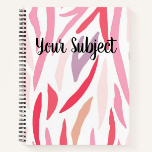 Carnet Tigre Abstrait rose Sujet Personnalisé