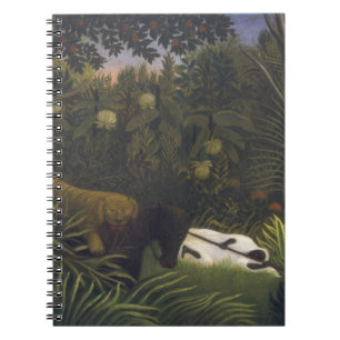 Carnet Tigre attaquant un cheval et un homme de couleur