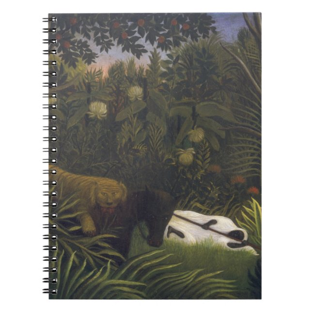 Carnet Tigre attaquant un cheval et un homme de couleur (Devant)