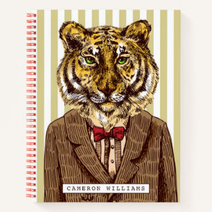 Carnet Tigre En Soirée Porter   Ajouter Votre Nom