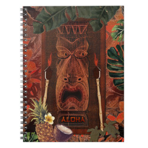 Carnet Tiki Aloha Hawaïen Rustique Tropical Vintage Île