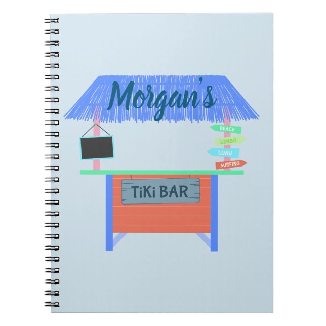 Carnet Tiki Bar en bleu (Devant)