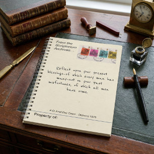 Carnet Timbre antique de Charles Dickens de 1970