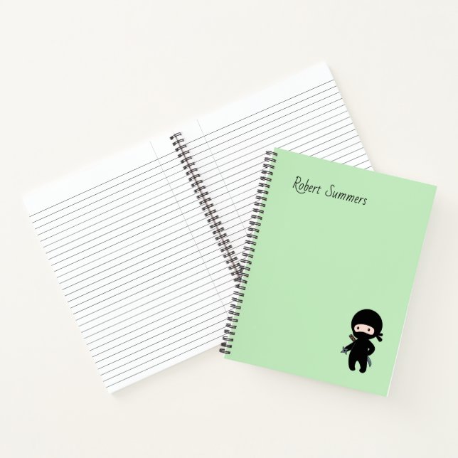 Carnet Tiny Ninja Custom Name on Green (Intérieur)