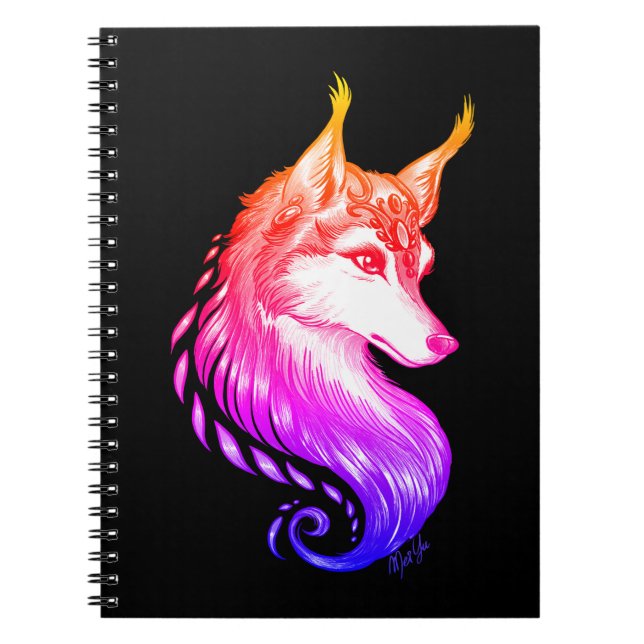 Carnet tiré par la main d'école de loup de coucher (Devant)