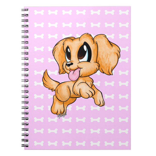 Carnet tiré par la main mignon de rose de chien de (Devant)