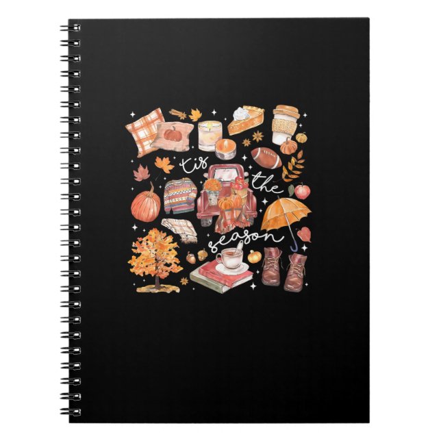 Carnet Tis The Season Pumpkin Autumn Fall Yall Leaves Tha (Devant)