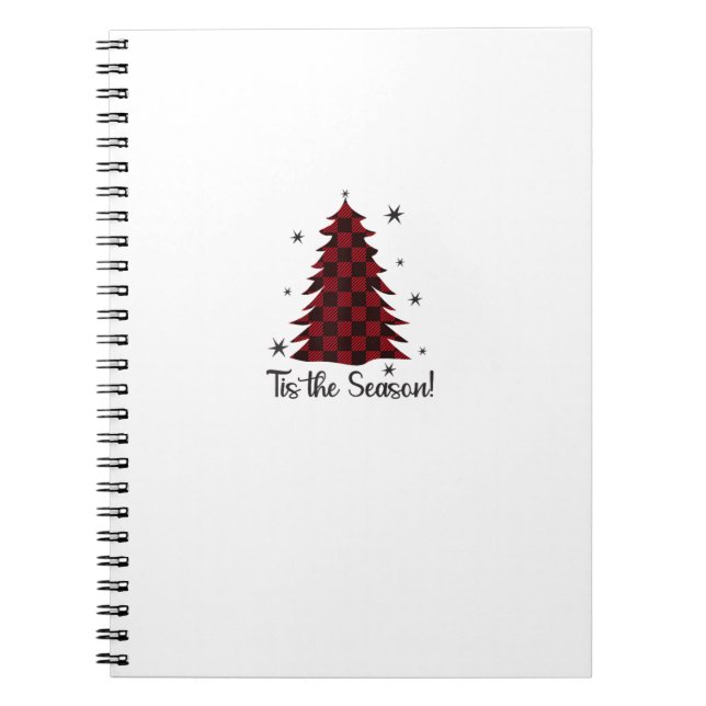 Carnet Tis The Season Red Plaid Christmas Tree (Devant)