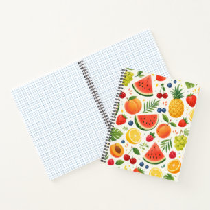 Carnet Tissu à motif de fruits d'été   Pastèque tropicale