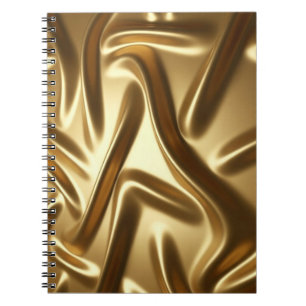 Carnet Tissu de soie dorée - Texture de flux luxueuse