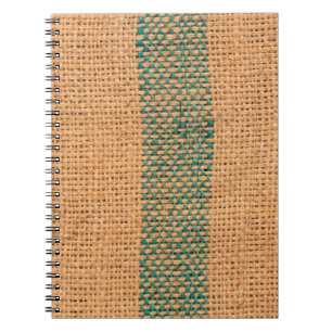 Carnet Tissu naturel couleur marron texturé et noir