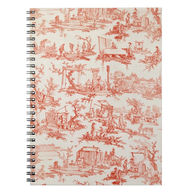 Carnet Toile de Jouy, illustrant les processus du manuf (Devant)