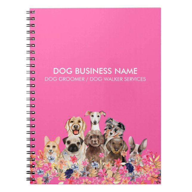 Carnet Toiletteur pour chiens Laitier Rose Néon (Devant)
