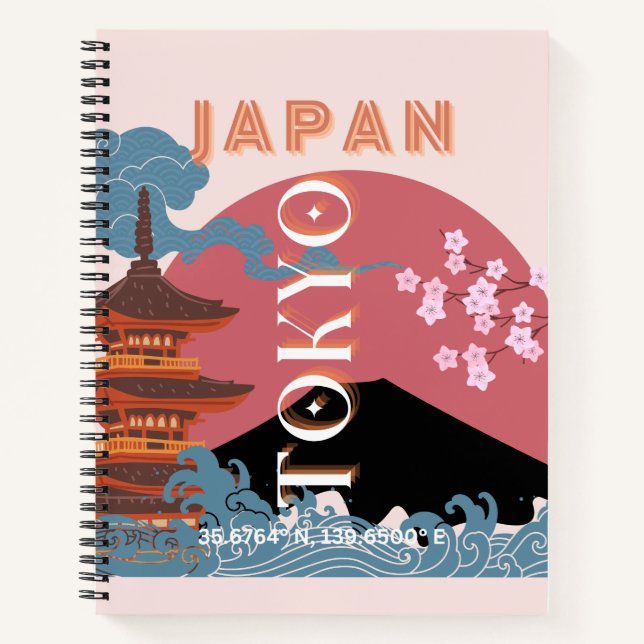 Carnet Tokyo Japan Travel Art, Retro Travel Art (Devant)