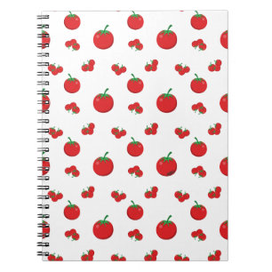 Carnet Tomates Rouges sur Fond Blanc