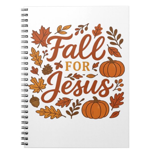 Carnet Tomber Pour Jésus Automne Citrouille Foi Chrétienn (Devant)