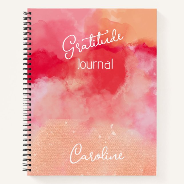 Carnet Ton bijou personnalisé - Rouge Abstraite Gratitude (Devant)
