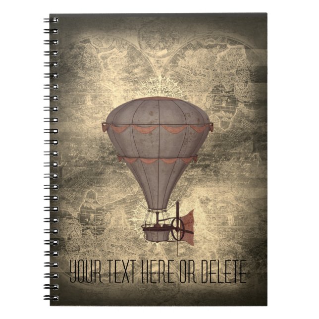 Carnet Ton vintage de sépia de Steampunk de ballon des (Devant)