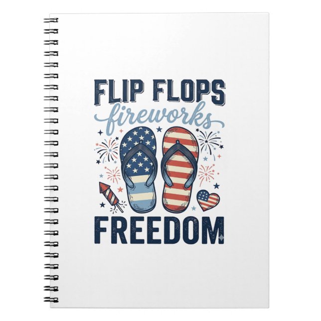 Carnet Tongs Patriotiques Feux d'Artifice de la Liberté C (Devant)
